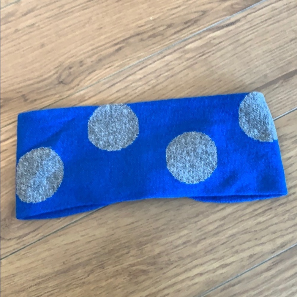Qi Cashmere blue polka dot headband - Picture 4 of 15